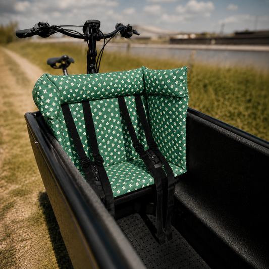 Lastenfahrad Kissen Urban Arrow - Grün mit Blumen