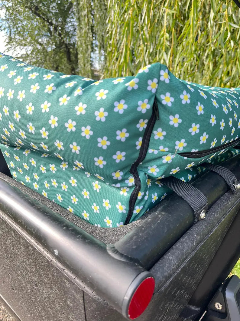 Lastenfahrad Kissen Urban Arrow - Grün mit Blumen