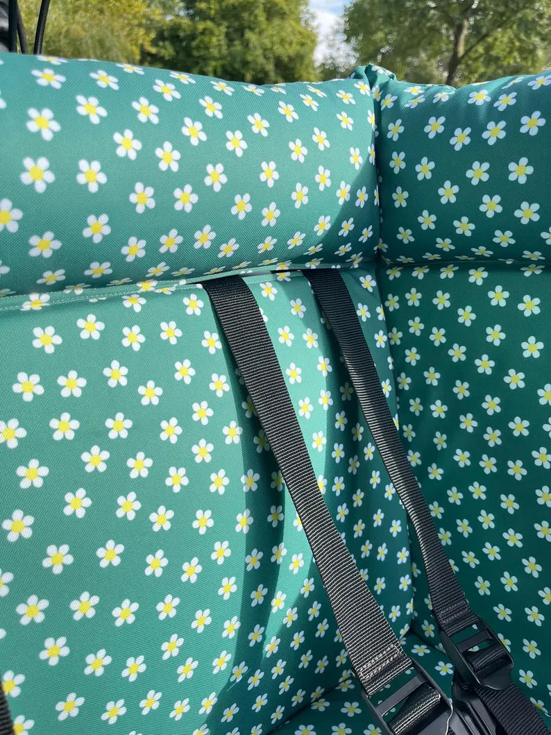 Lastenfahrad Kissen Urban Arrow - Grün mit Blumen