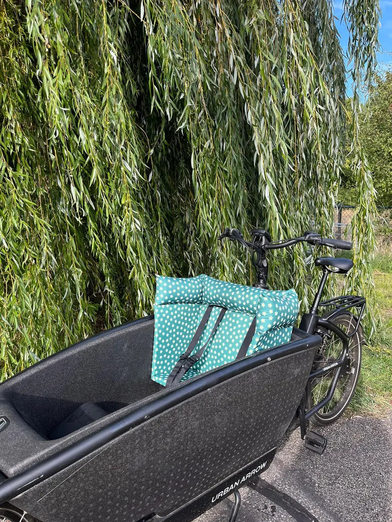 Lastenfahrad Kissen Urban Arrow - Grün mit Blumen